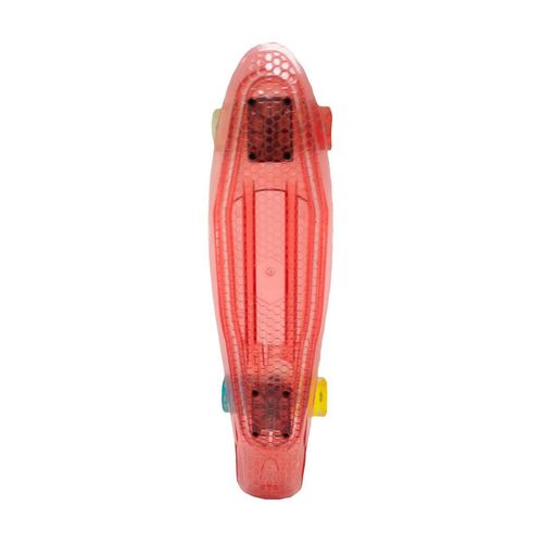 Patineta La Viga Skateboards Forma de Panal Penny Mini con Luz en Llantas Roja