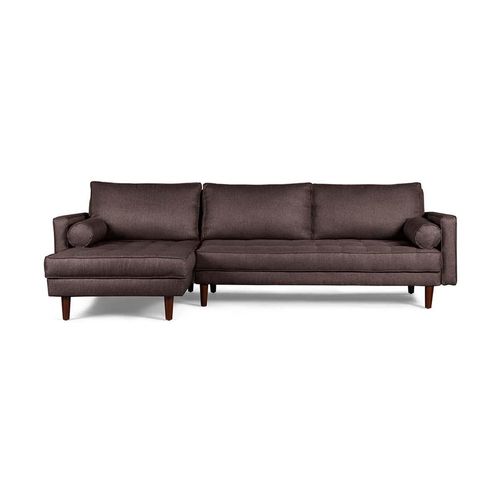 Sala Modular Makora Reversible Sofá Cama Nadine Chocolate Lino