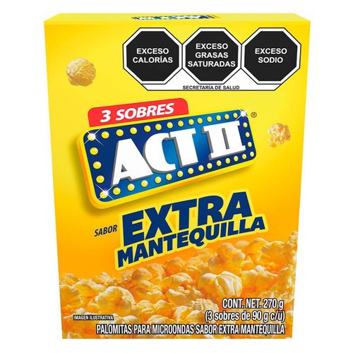 Palomitas ACT II para Microondas sabor Extra Mantequilla 270g