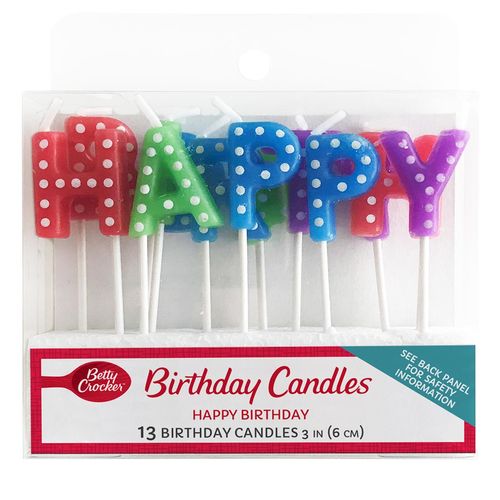 Velas Betty Crocker HBD Rainbow 13 Piezas
