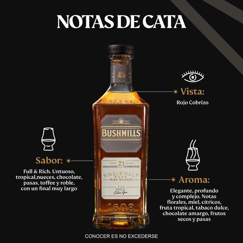 Whiskey Bushmills 21 Años Malta 750ml