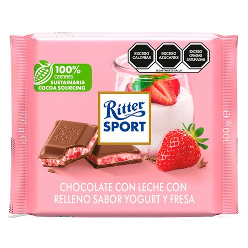 Chocolate de Leche Ritter Sport de Fresa con Yogurth 100g