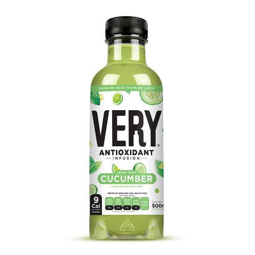 Agua Saborizada con Antioxidantes VERY Pepino Limón de 500ml