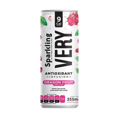 Agua Saborizada con Antioxidantes Sparkling Very Pitaya 355ml