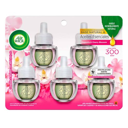 Aromatizante Eléctrico Airwick Aceite Repuesto Magnolia 5 Piezas 20ml
