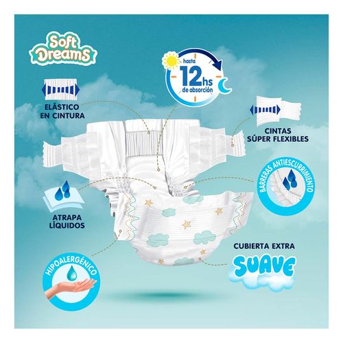 Pañales Soft Dreams ExtraEtapa 5 Grande 56 Piezas