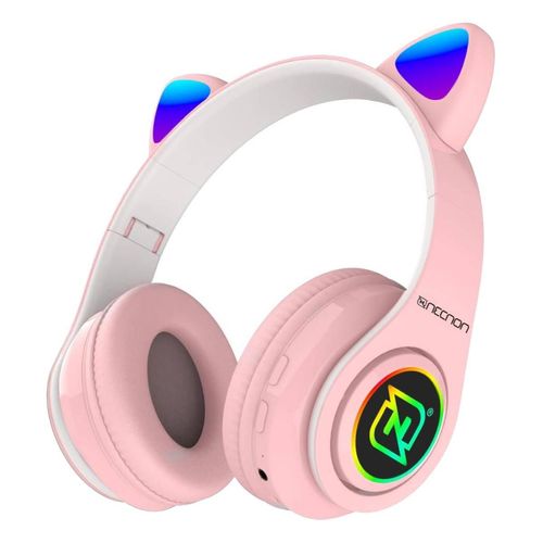 Audífonos Inalámbricos Gamer Necnon NBH-07 Alcance 10m Rosa