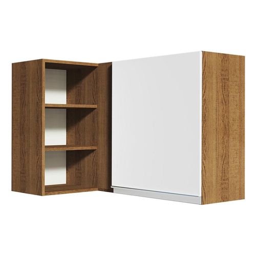 Armario Aéreo de Canto Madesa Glamy 1 Porta para linha de 60 cm de profundidade Rustic Branco