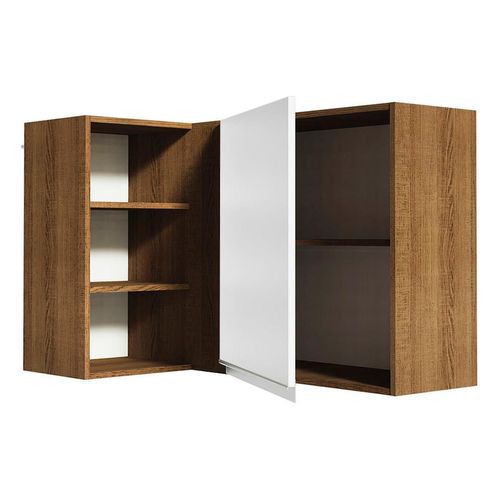 Armario Aéreo de Canto Madesa Glamy 1 Porta para linha de 60 cm de profundidade Rustic Branco