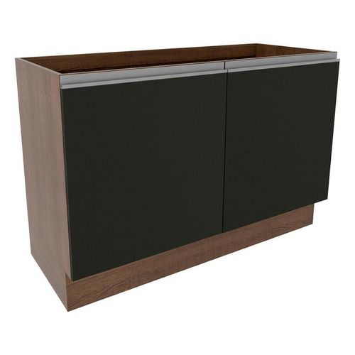Mostrador Gabinete de fregadero Madesa Glamy 120 cm 2 Puertas Sin Encimera y Pia Rustic Preto