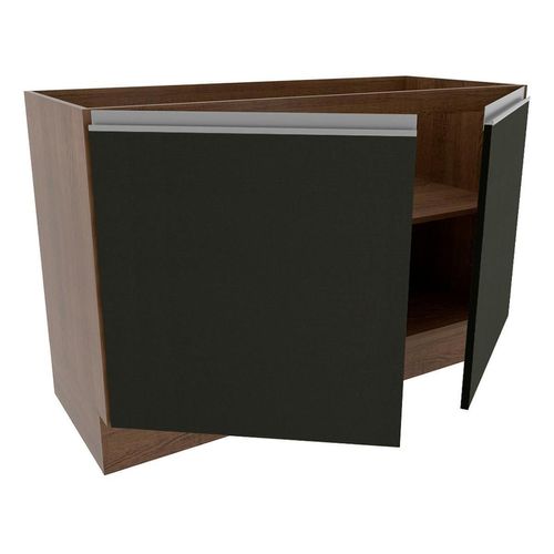 Mostrador Gabinete de fregadero Madesa Glamy 120 cm 2 Puertas Sin Encimera y Pia Rustic Preto