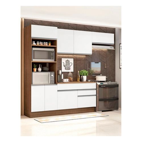 Armario de Cocina Completa 270cm Rustic Branco Glamy Madesa 14