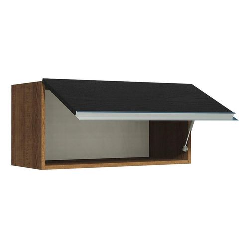 Armario Aéreo de Cocina Madesa Glamy 70 cm 1 Porta Basculante Rustic Preto