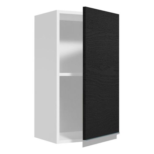 Armario Aéreo Madesa Glamy 35 cm 1 Porta Branco Preto