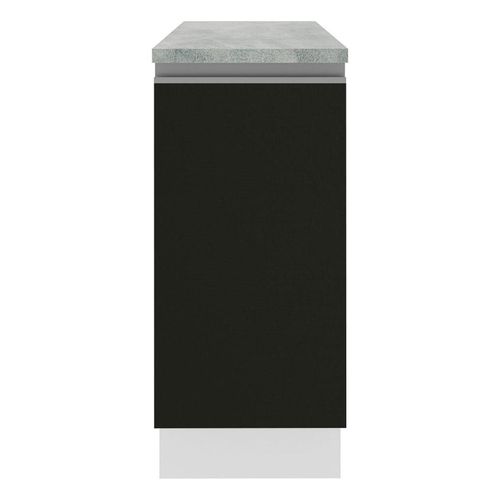 Mostrador Madesa Glamy 35 cm 1 Porta Branco Preto