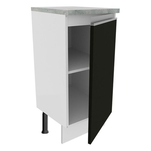 Mostrador Madesa Glamy 35 cm 1 Porta Branco Preto