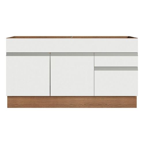 Mostrador Gabinete de fregadero Madesa Glamy 150 cm 2 Gavetas 2 Puertas Sin Encimera y Pia Rustic Branco