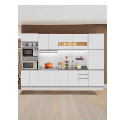 Armario de Cocina Completa 330cm Branco Olimpia Madesa 02