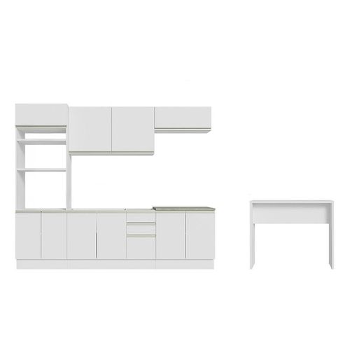 Armario de Cocina Completa 315cm Branco Glamy Madesa 02