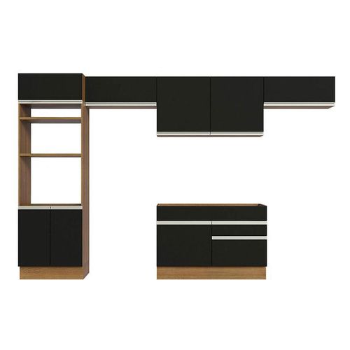 Armario de Cocina Completa 350cm Rustic Preto Glamy Madesa 01