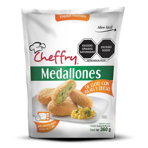 Medallón de Elote con Rajas y Queso Cheffry de 360g