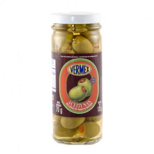 Aceitunas Vermex Rellenas de Pimiento Morrón 120g