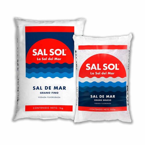Sal Sol Grano Fino 1kg más Sal de Grano 500g