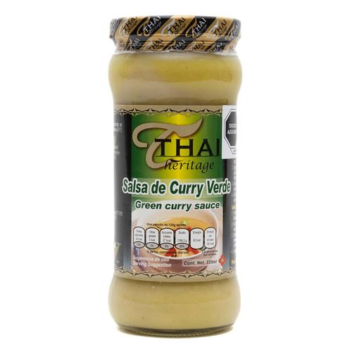 Salsa de Curry Verde Botella de VidrioThai HeritageTailandia de 335ml