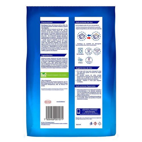 Detergente en Polvo 123 Maxi Poder Fresca Blancura 800g