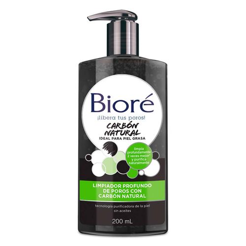 Limpiador Profundo de Poros Bioré Con Carbón Natural 200ml