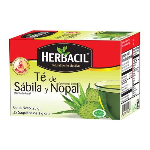 Té Herbacil de Sábila y Nopal con 25 Sobres