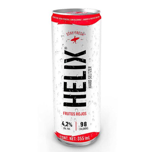 Bebida Hard Seltzer Helix Frutos Rojos 355ml