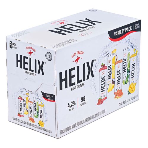 Bebida Hard Seltzer Helix Variety 8 Pack 355ml