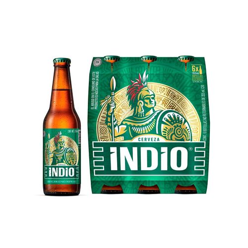 Cerveza Oscura Indio 6 botellas de 355ml c/u