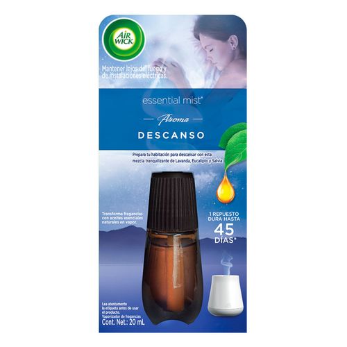 Aromatizante Air Wick Essential Mist Difusor aroma Descanso 20ml