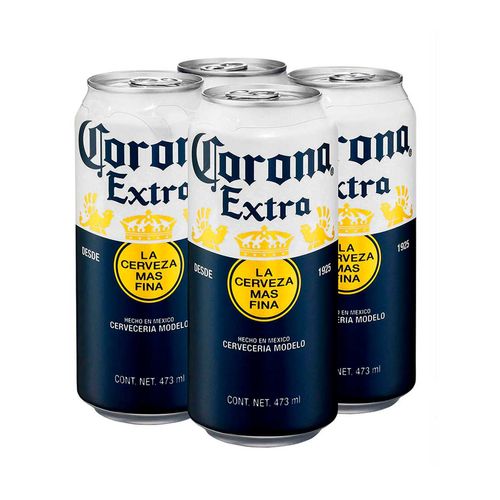 Cerveza Corona Extra 4 Pack latón de 473ml