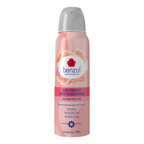 Desodorante Íntimo en Spray Benzal Baby Powder Bloquea el Olor 120ml