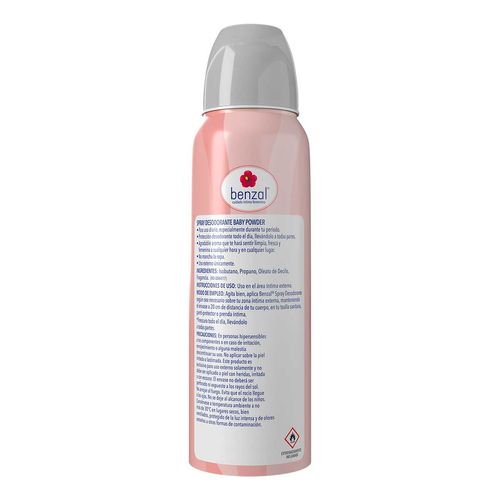 Desodorante Íntimo en Spray Benzal Baby Powder Bloquea el Olor 120ml