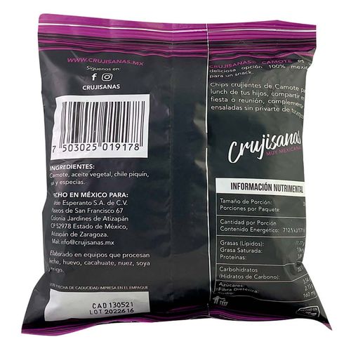 Snack Crujisanas Camote Enchilado 30 g