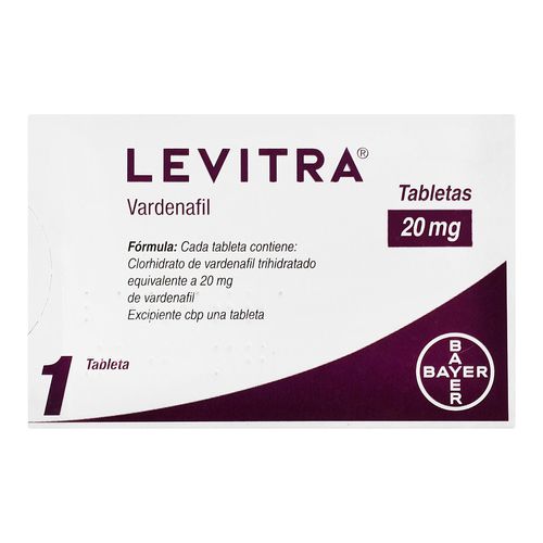 Tabletas Levitra 20mg Caja con 1 Tableta