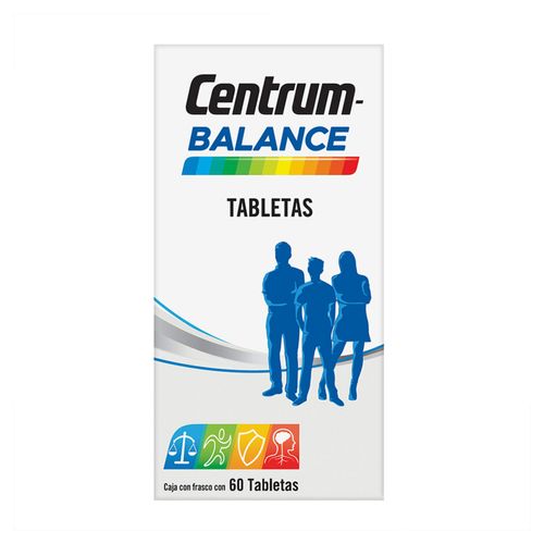 Tabletas Centrum Multivitamínico Balance Frasco con 60 Tabletas