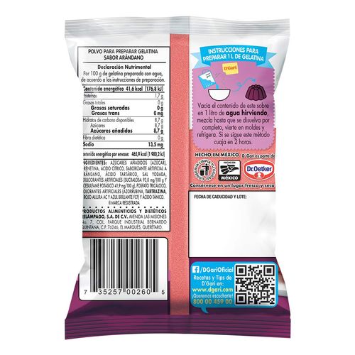 Gelatina D'Gari Arandano 120g