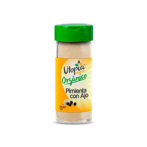 Pimienta con Ajo Utopia Orgánico Frasco de Vidrio 73g