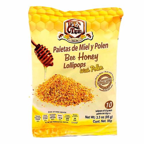Paletas de Miel y Polen Tía Trini 10 pzas