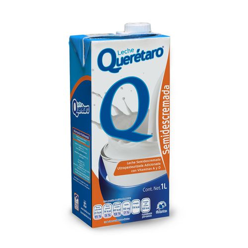 Leche Querétaro Semidescremada UHT 1L