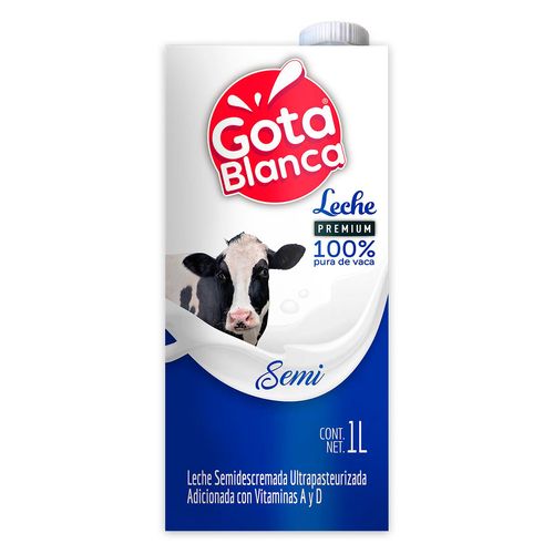 Leche Semidescremada Gota Blanca 1L