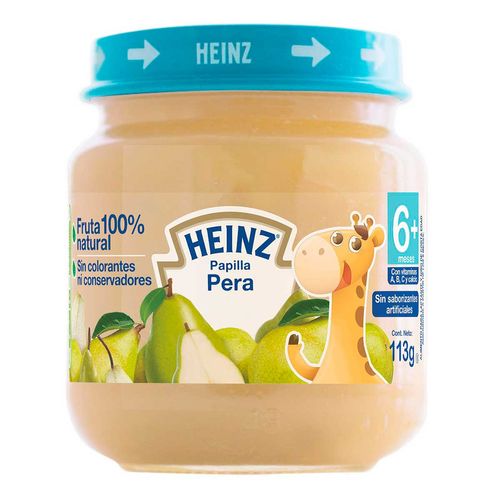 Papilla para Bebé Heinz Pera Frasco de Vidrio de 113g