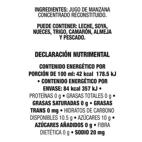 Jugo Natura 100% Manzana 200ml