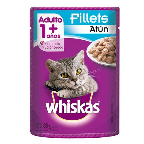 Sobres Whiskas para Gatos Adultos, Sabor Filetes de Atún 85g
