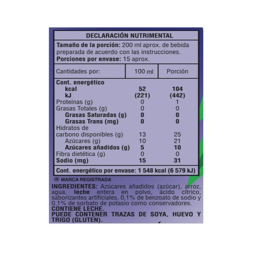 Concentrado de Arroz Princesa para preparar Horchata 700ml